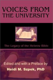 Cover of: Voices from the University: The Legacy of the Hebrew Bible