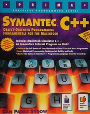 Cover of: Symantec C++: object-oriented programming fundamentals for the Macintosh