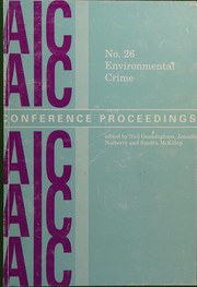 Cover of: Environmental Crime: Proceedings of a Conference Held 1-3 September 1993, Hobart (Aic Conference Proceedings,)
