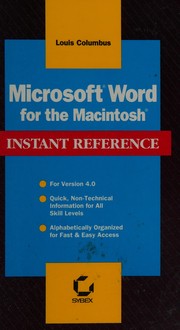 Cover of: Microsoft Word for the Macintosh instant reference