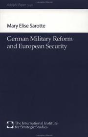 Cover of: German military reform and European security