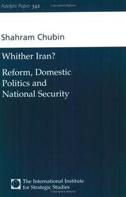 Cover of: Wither Iran?: reform, domestic politics, and national security