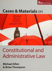 Cover of: Cases and materials on constitutional and administrative law by Allen, M. J.