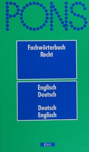 Cover of: PONS Fachwörterbuch Recht: Englisch-Deutsch, Deutsch-Englisch