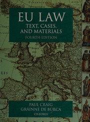 Cover of: EU law: text, cases, and materials