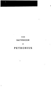 Cover of: The Satyricon of Petronius