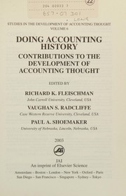 Cover of: Doing accounting history: contributions to the development of accounting thought