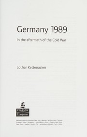 Cover of: Germany 1989: in the aftermath of the Cold War