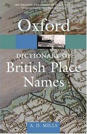 Cover of: A dictionary of British place-names by A. D. Mills