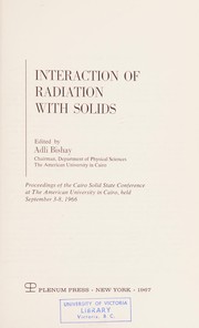 Cover of: Interaction of radiation with solids by Cairo Solid State Conference (1966)