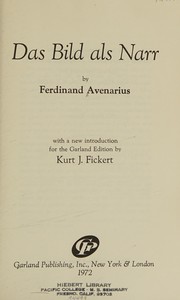 Cover of: Das Bild als Narr. by Ferdinand Avenarius