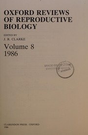 Cover of: Oxford Reviews of Reproductive Biology by J. R. Clarke