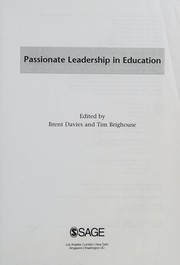 Cover of: Passionate Leadership in Education