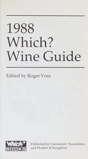 Cover of: CA WHICH? WINE GUIDE 1988