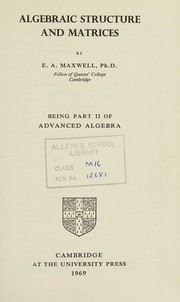 Cover of: Algebraic Structure and Matrices Book 2