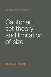 Cover of: Cantorian set theory and limitation of size