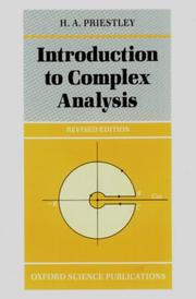 Cover of: Introduction to complex analysis by H. A. Priestley