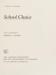 Cover of: School choice: a special report