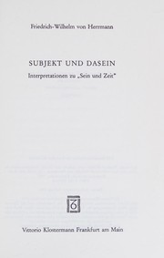 Cover of: Subjekt und Dasein: Interpretationen zu "Sein und Zeit"