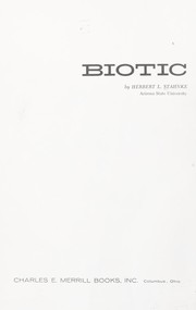 Cover of: Biotic principles.