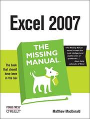 Cover of: Excel 2007 by Matthew MacDonald