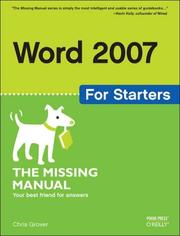 Cover of: Word 2007 for Starters: The Missing Manual