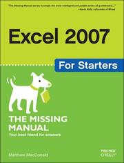 Cover of: Excel 2007 for Starters by Matthew MacDonald