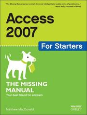 Cover of: Access 2007 for Starters: The Missing Manual