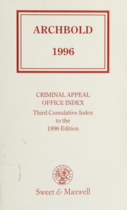 Cover of: Archbold: Criminal Appeal Office Index: 1996