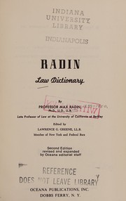 Cover of: Law dictionary