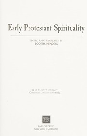 Cover of: Early Protestant spirituality
