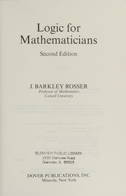 Cover of: Logic for mathematicians