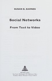 Cover of: Social Networks: From Text to Video