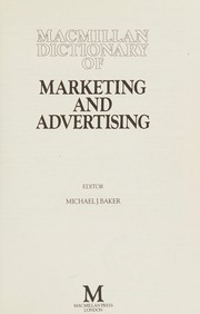 Cover of: Macmillan dictionary of marketing and advertising