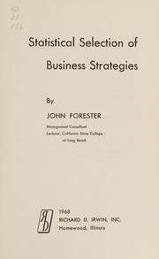 Cover of: Statistical selection of business strategies.
