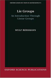 Cover of: Lie Groups by Wulf Rossmann