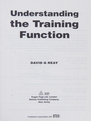 Cover of: Understanding the Training Function (Competent Trainer's Toolkit)