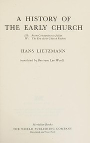 Cover of: A history of the early church.