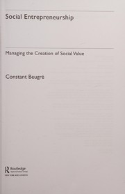 Social entrepreneurship by Constant D. Beugré