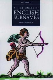 Cover of: A dictionary of English surnames by Percy H. Reaney