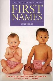 Cover of: A concise dictionary of first names by Patrick Hanks