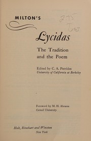 Cover of: Lycidas by John Milton