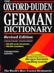 Cover of: The Oxford-Duden German dictionary: German-English, English-German