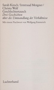 Cover of: Geschlechtertausch: Drei Geschichten über die Umwandlung der Verhältnisse