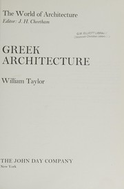 Cover of: Greek architecture. by Taylor, William