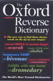 Cover of: The Oxford reverse dictionary by Edmonds, David