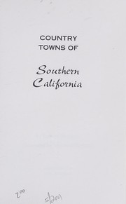 Cover of: Country towns of Southern California