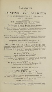 Catalogue of paintings and drawings... collection of pictures... the property of... the Earl of Westmeath... George Oakley Fisher... G. C. Skeates... Mrs. Berryman... Lord Faringdon by Sotheby & Co. (London, England)