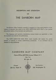 Cover of: Description and utilization of the Sanborn map. by Sanborn Map Company.