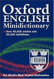 Cover of: The Oxford English minidictionary